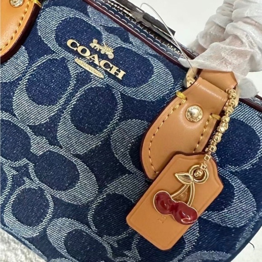 Coach Rowan Satchel Bag In Signature Denim Canvas NWT CY699